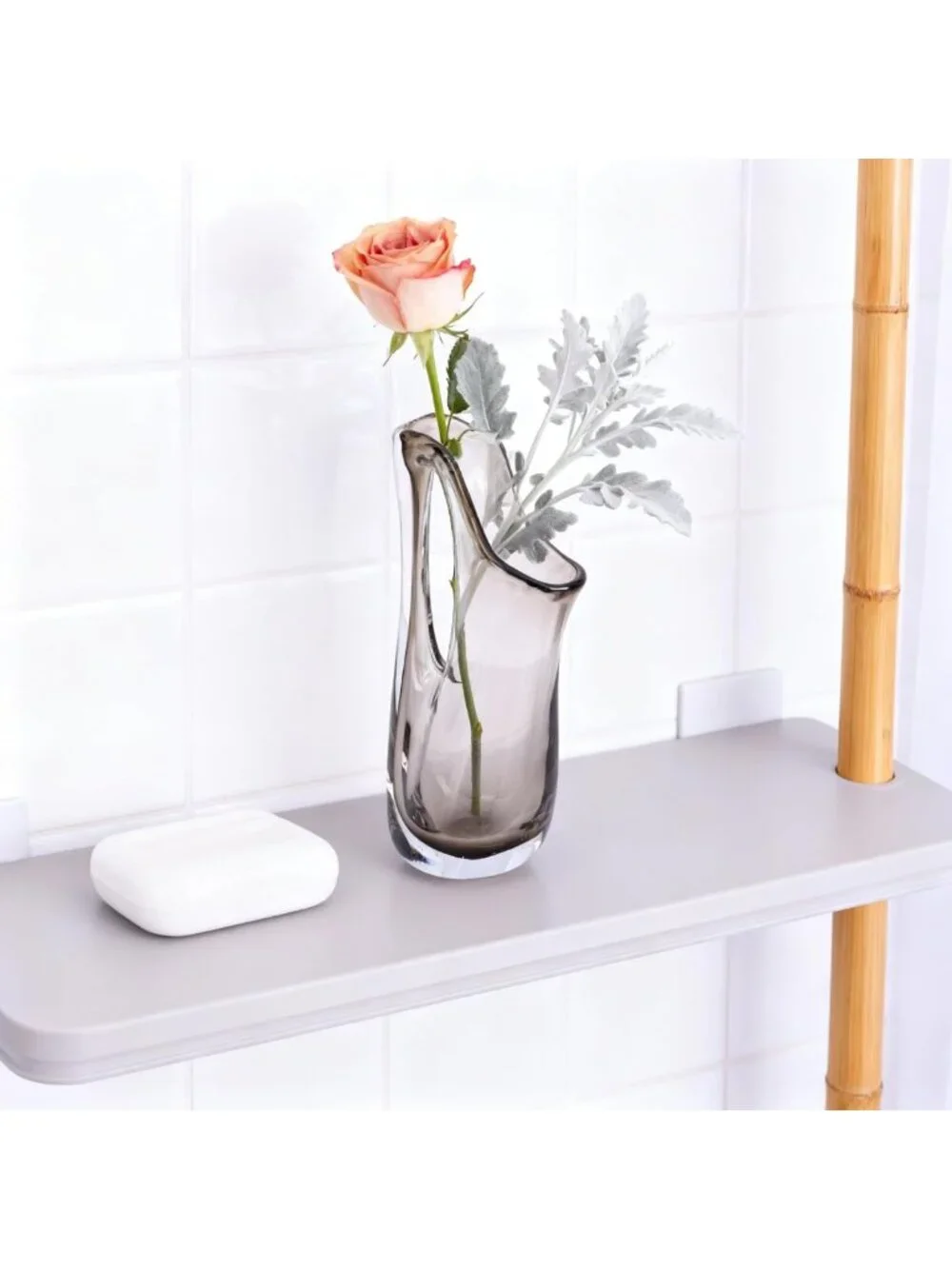 Rustic Brown Glass Flower Vase - 12.6